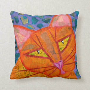 Orange Katze Kissen