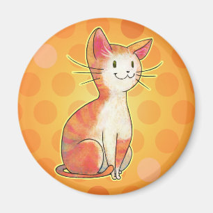 Orange Katze mit Dot Magnet