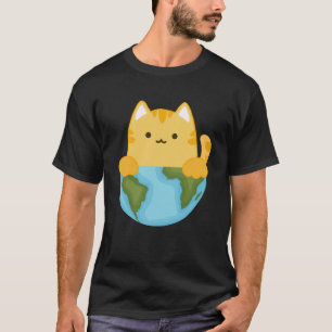 Orange Katze regiert die Welt große Katze auf der T-Shirt