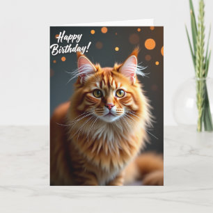 Orange Katzen-Geburtstagskarte Karte