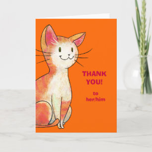 Orange Katzen-Gruß-Karte (kundengerecht) Dankeskarte