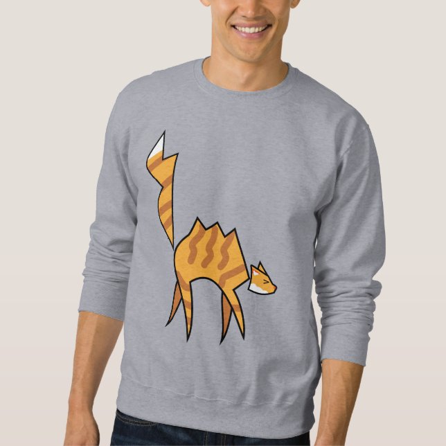 Orange-Katzen-Männer-Sweatshirts  Sweatshirt (Vorderseite)
