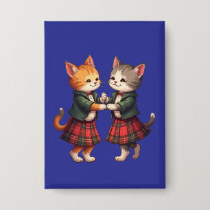Orange Katzen tanzen auf schottischer Ceilidh-Tast Button