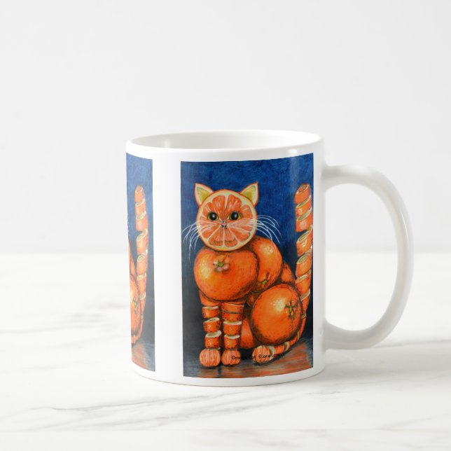 Orange Katzen-Tasse Kaffeetasse (Rechts)