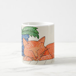 Orange Katzen-Tasse Tasse