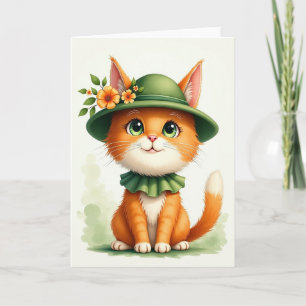 Orange Katzenfreund Karte