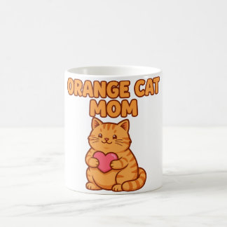 Orange Katzenmutter — Dicke orange getigerte Katze Kaffeetasse