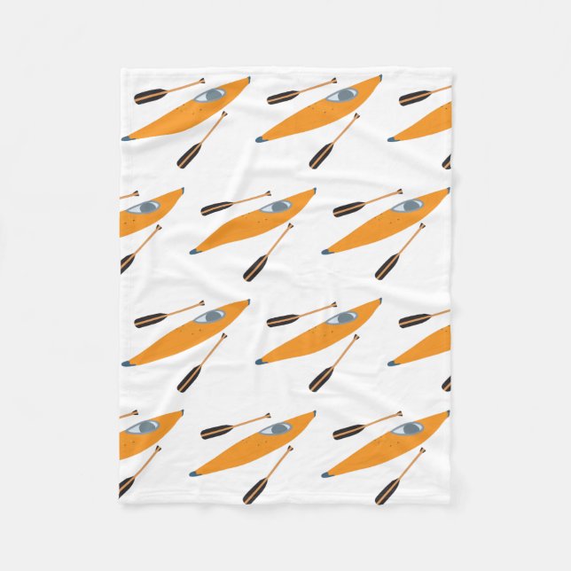 Orange Kayak mit Oars Fleecedecke (Vorderseite)