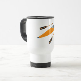 Orange Kayak mit Oars Reisebecher