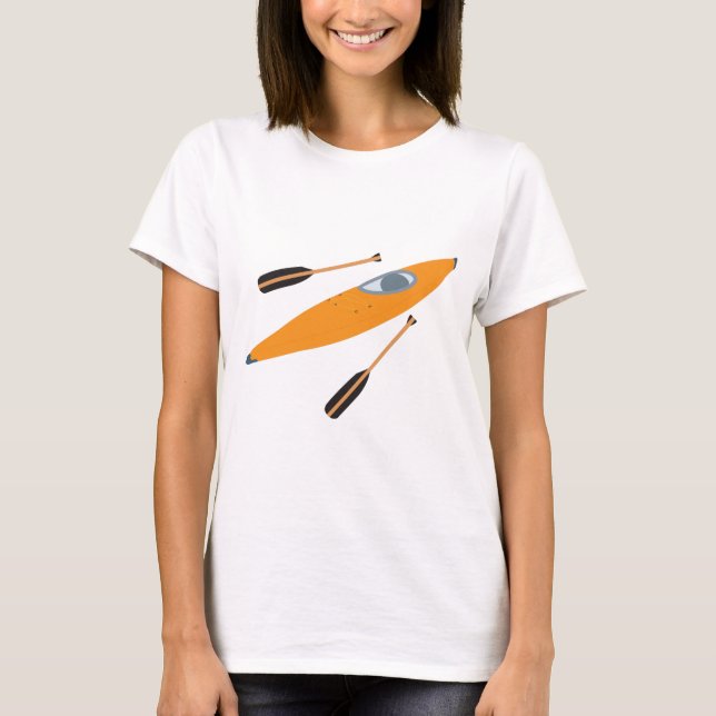 Orange Kayak mit Oars T-Shirt (Vorderseite)