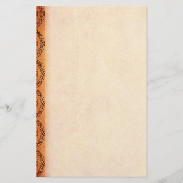Orange keltische Knoten Briefpapier (Vorderseite)