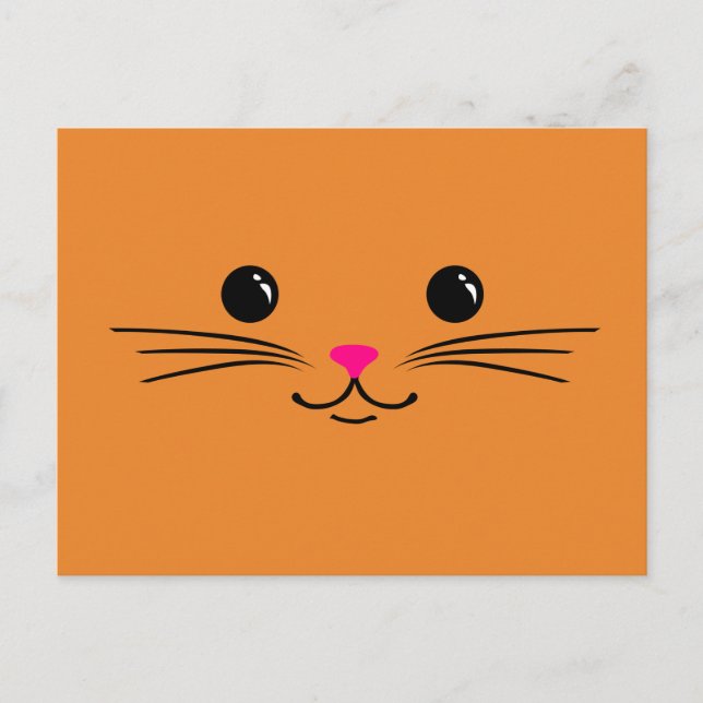 Orange Kitty Cat Süße Tier Design Postkarte (Vorderseite)