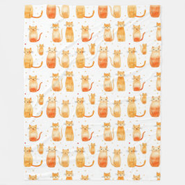 Orange Kitty Cats Fleecedecke