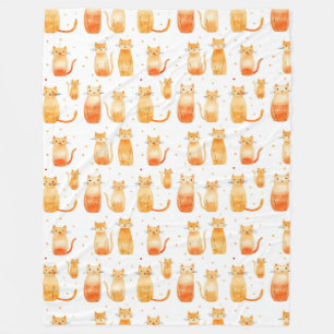 Orange Kitty Cats Fleecedecke