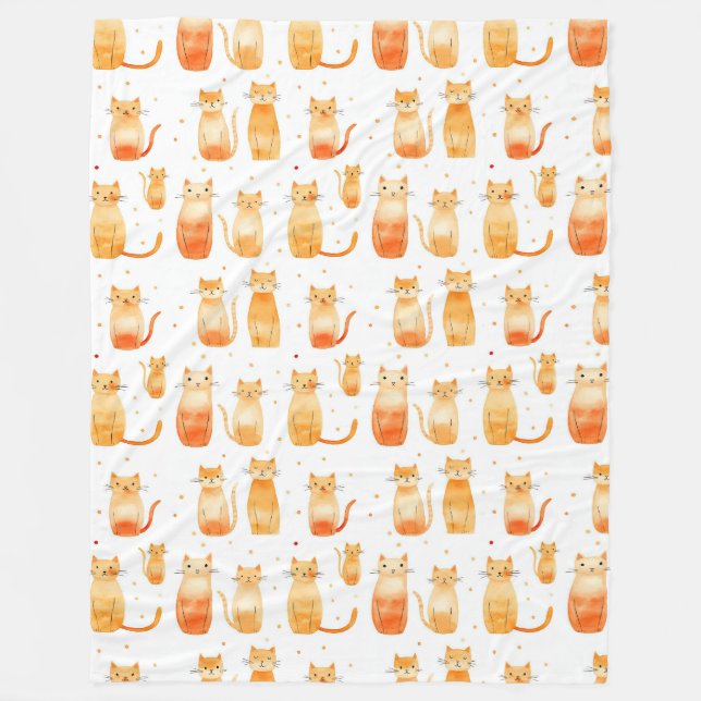 Orange Kitty Cats Fleecedecke (Vorderseite)