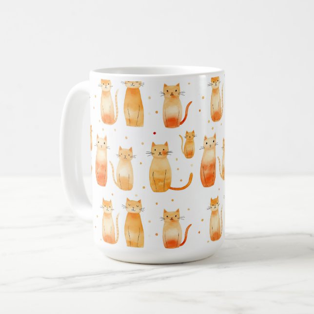 Orange Kitty Cats Kaffeetasse (Vorderseite Links)