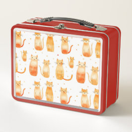 Orange Kitty Cats Metall Brotdose