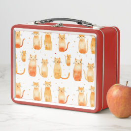 Orange Kitty Cats Metall Brotdose