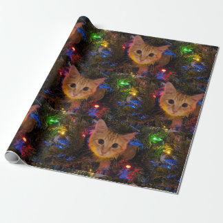 Orange Kitty Christmas Paper Geschenkpapier