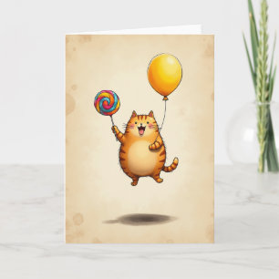 Orange Kitty Geburtstagskarte Karte