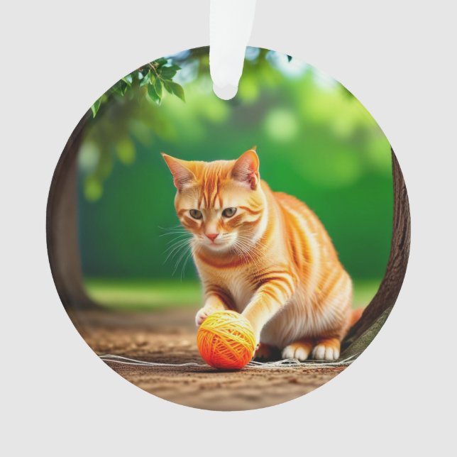 Orange Kitty Ornament (Vorderseite)