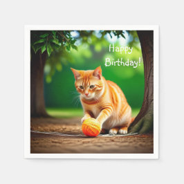 Orange Kitty Serviette