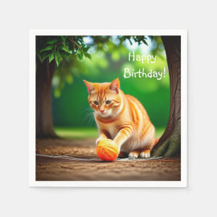 Orange Kitty Serviette
