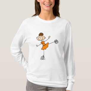 Orange Kleid Figur Eisläufer T-Shirts und Geschenk