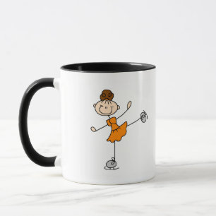Orange Kleid Figur Eisläufer T-Shirts und Geschenk Tasse
