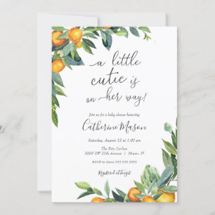 Orange Kleine Süsse Kinderdusche Einladung