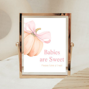Orange Kleiner Kürbis-Bogen-Babys sind Süß Schild