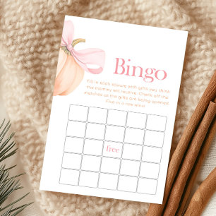 Orange Kleiner Kürbis-Schleifen-Bingo-Spiel