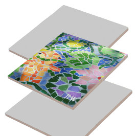 Orange Koi Fisch und rosa Blume Farbenfrohe Zen Fliese