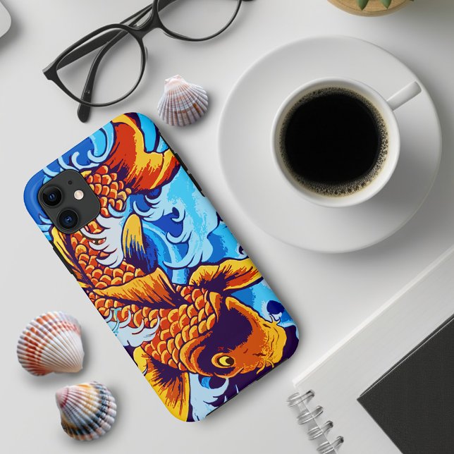 Orange Koi Fish Blue Case-Mate iPhone Hülle (Von Creator hochgeladen)