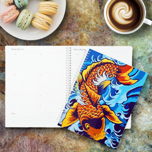 Orange Koi Fish Blue Planer