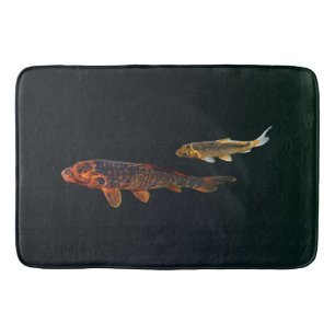 Orange Koi und Gold Koi Badematte