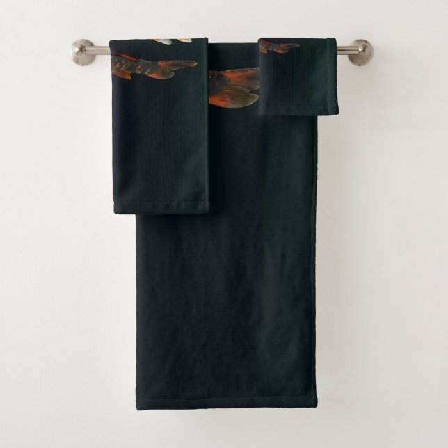 Orange Koi und Gold Koi Badhandtuch Set (Insitu)