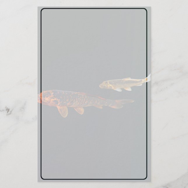 Orange Koi und Gold Koi Briefpapier (Vorderseite)