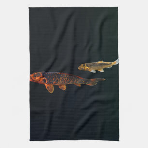 Orange Koi und Gold Koi Geschirrtuch