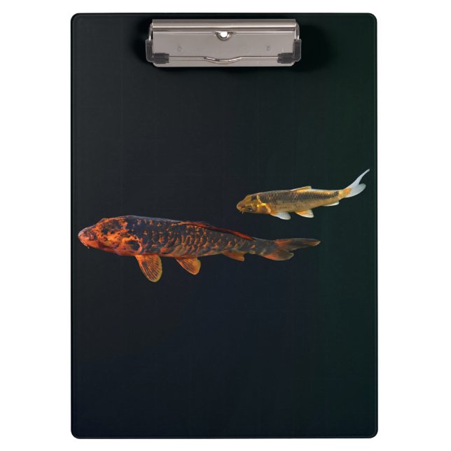 Orange Koi und Gold Koi Klemmbrett (Vorderseite)