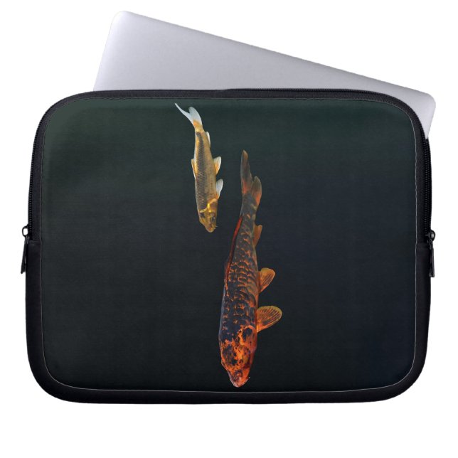 Orange Koi und Gold Koi Laptopschutzhülle (Vorderseite)