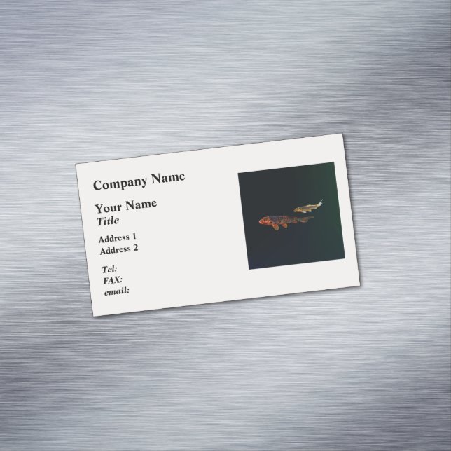 Orange Koi und Gold Koi Magnetische Visitenkarte (Beispiel)