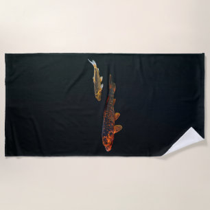 Orange Koi und Gold Koi Strandtuch