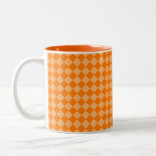 Orange Kombinations-Diamant-Muster durch STaylor Zweifarbige Tasse