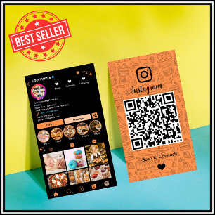 Orange Konditor Instagram Catering QR Visitenkarte