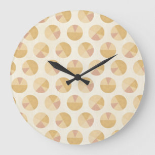 Orange Kreis-Muster SüdwestGeo-Schritt-  Große Wanduhr