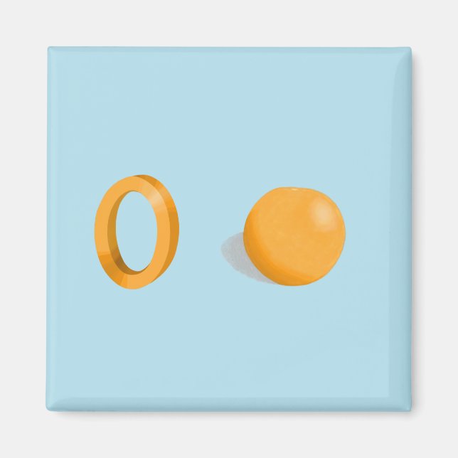 Orange Kühlschrankmagnet Magnet (Vorne)