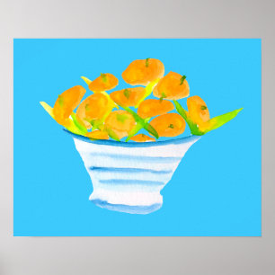 Orange Kumquats Aquarellfrucht Poster