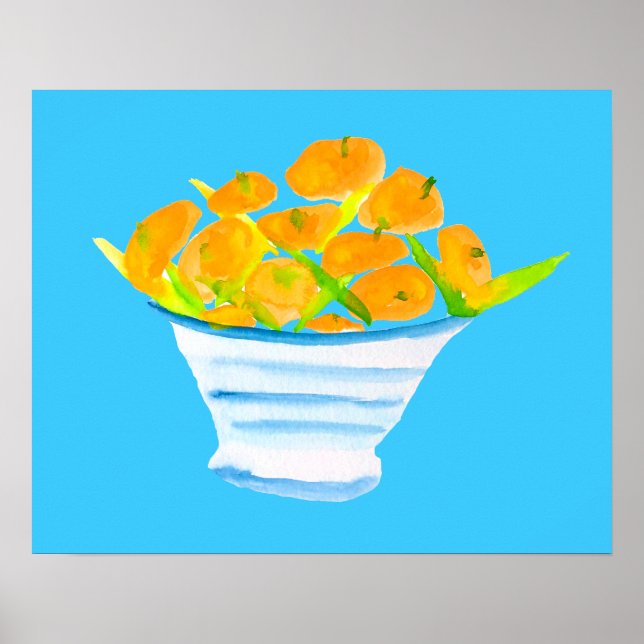 Orange Kumquats Aquarellfrucht Poster (Vorne)