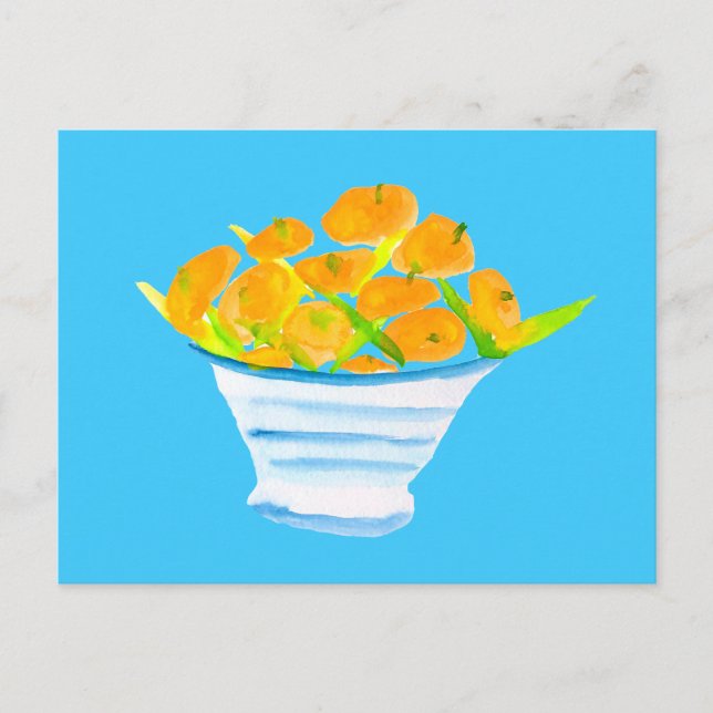 Orange Kumquats Aquarellfrucht Postkarte (Vorderseite)